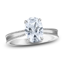 Lab-Created Oval Diamond Solitaire Engagement Ring 2 ct tw Platinum (F/SI2)