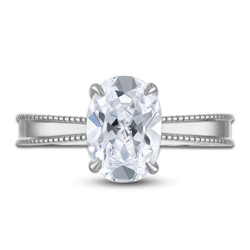 Lab-Created Oval Diamond Solitaire Engagement Ring 2 ct tw Platinum (F/SI2)