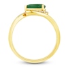 Thumbnail Image 1 of Pear-Shaped Natural Emerald & Diamond Curve Ring 1/10 ct tw 14K Yellow Gold