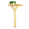 Thumbnail Image 2 of Pear-Shaped Natural Emerald & Diamond Curve Ring 1/10 ct tw 14K Yellow Gold