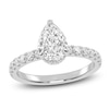 Thumbnail Image 0 of Lab-Created Pear-Shaped Diamond Engagement Ring 1-1/2 ct tw 14K White Gold