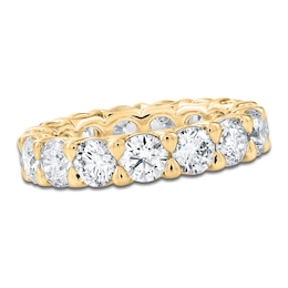 Certified Round-Cut Diamond Eternity Band 4-1/5 - 5-1/8 ct tw 14K Yellow Gold