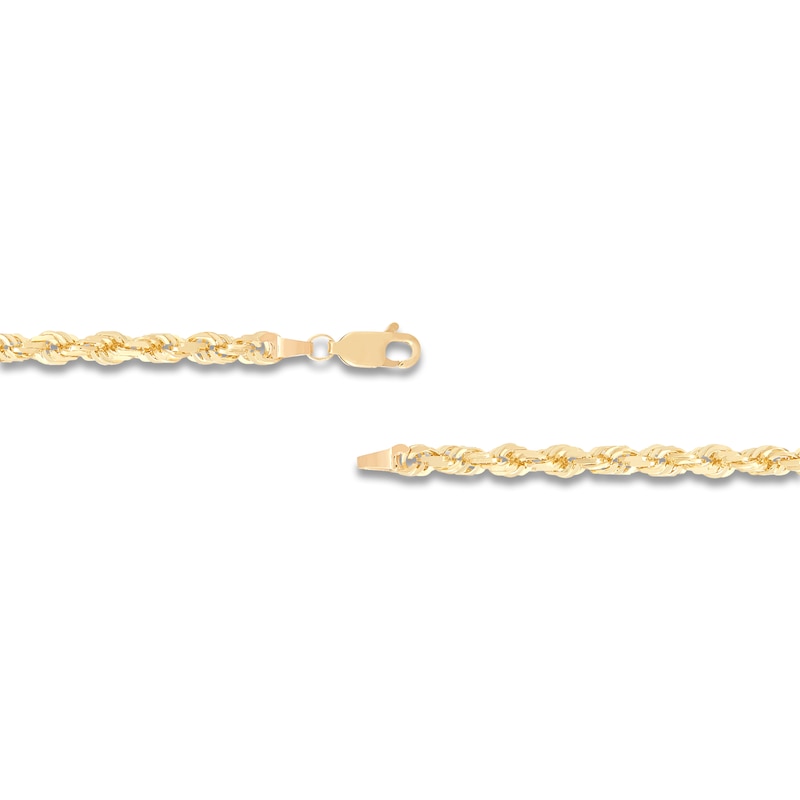 Main Image 3 of Solid Glitter Rope Chain Bracelet 3.8mm 14K Yellow Gold 8.5&quot;