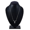 Thumbnail Image 4 of Montana Blue Oval-Cut Natural Sapphire & Diamond Necklace 1/5 ct tw 14K White Gold 18&quot;