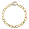 Thumbnail Image 1 of Shy Creation Diamond Clasp Paperclip Chain Bracelet 3/8 ct tw 14K Yellow Gold 7&quot; SC55023436