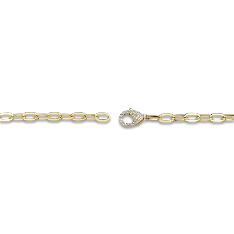 Main Image 3 of Shy Creation Diamond Clasp Paperclip Chain Bracelet 3/8 ct tw 14K Yellow Gold 7&quot; SC55023436