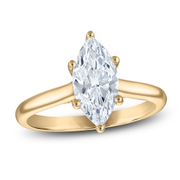 Marquise-Cut Lab-Created Diamond Solitaire Plus Engagement Ring 1-5/8 ct tw 18K Yellow Gold (VS2/F)