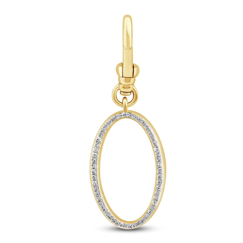 Main Image 1 of Charm'd by Lulu Frost Diamond Letter O Charm 1/10 ct tw Pavé Round 10K Yellow Gold