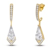 Thumbnail Image 2 of J'Lure Kite Step-Cut Lab-Created Diamond Dangle Earrings 2-1/5 ct tw 14K Yellow Gold