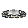 Thumbnail Image 1 of Baraka Men's Diamond Link Bracelet 1/20 ct tw Stainless Steel, Black Ceramic & 18K Yellow Gold 7.75&quot;