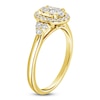 Thumbnail Image 2 of Multi-Diamond Oval Halo Promise Ring 3/8 ct tw 10K Yellow Gold