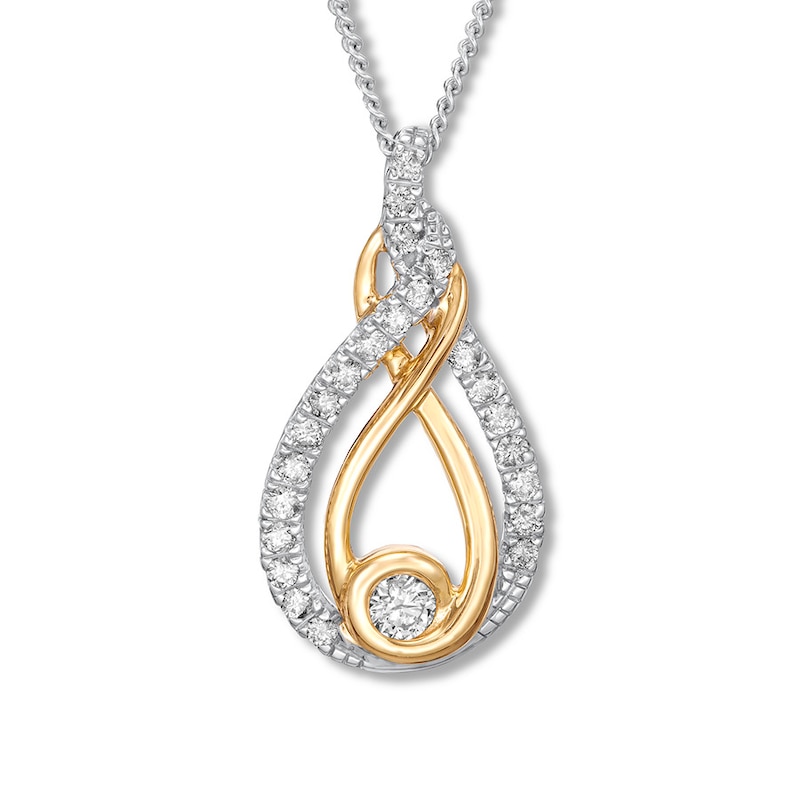 Interwoven Diamond Necklace 1/3 ct tw 10K Two-Tone Gold