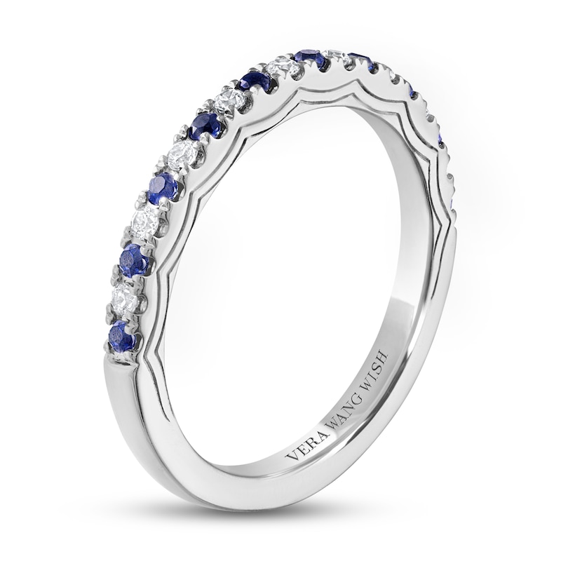 Main Image 2 of Vera Wang WISH Diamond/Sapphire Anniversary Ring 1/8 ct tw Round 14K White Gold