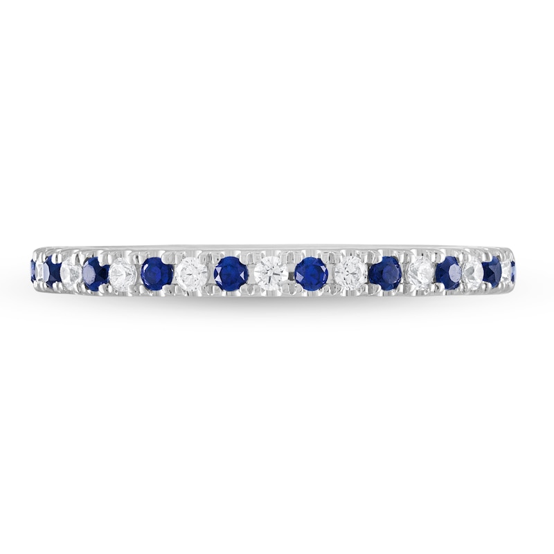 Main Image 3 of Vera Wang WISH Diamond/Sapphire Anniversary Ring 1/8 ct tw Round 14K White Gold