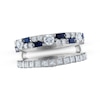 Thumbnail Image 1 of Vera Wang WISH Diamond & Blue Sapphire Ring 1 ct tw Round/Princess 14K White Gold