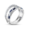 Thumbnail Image 2 of Vera Wang WISH Diamond & Blue Sapphire Ring 1 ct tw Round/Princess 14K White Gold