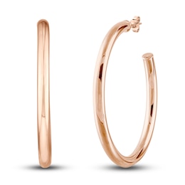 Polished Hoop Earrings 14K Rose Gold 50mm