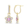 Thumbnail Image 0 of Natural Pink Sapphire Earrings 1/4 ct tw Diamonds 14K Yellow Gold