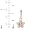 Thumbnail Image 1 of Natural Pink Sapphire Earrings 1/4 ct tw Diamonds 14K Yellow Gold