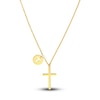 Thumbnail Image 1 of Cross Disk Necklace 14K Yellow Gold 16&quot;