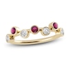 Thumbnail Image 1 of Juliette Maison Natural White Sapphire & Natural Rhodolite Garnet Ring 10K Yellow Gold