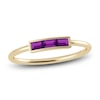 Thumbnail Image 1 of Juliette Maison Natural Amethyst Baguette Bar Ring 10K Yellow Gold