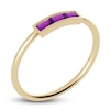 Thumbnail Image 2 of Juliette Maison Natural Amethyst Baguette Bar Ring 10K Yellow Gold