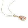 Thumbnail Image 2 of Natural Orange Moonstone Pendant Necklace 1/10 ct tw Diamonds 14K Yellow Gold 17&quot;