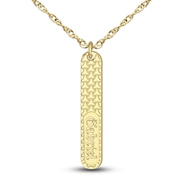 Engravable Bar Pendant Necklace 10K Yellow Gold 18&quot;