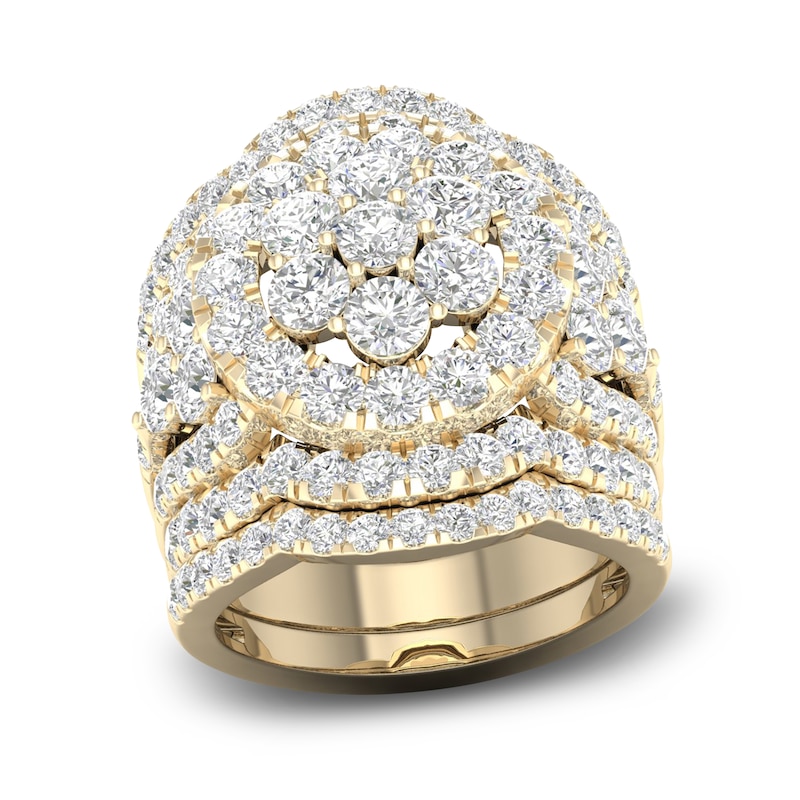 White Gold 3PC Oval Cut Simulated Diamonds Wedding Ring Set 5