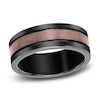 Thumbnail Image 1 of Men's Wedding Band Brown/Black Tungsten 8.0mm