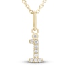 Thumbnail Image 1 of Diamond Initial I Pendant Necklace 1/20 ct tw Round 10K Yellow Gold 18&quot;