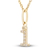 Thumbnail Image 2 of Diamond Initial I Pendant Necklace 1/20 ct tw Round 10K Yellow Gold 18&quot;