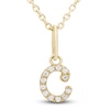 Thumbnail Image 1 of Diamond Initial C Pendant Necklace 1/20 ct tw Round 10K Yellow Gold 18&quot;