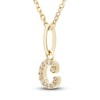 Thumbnail Image 2 of Diamond Initial C Pendant Necklace 1/20 ct tw Round 10K Yellow Gold 18&quot;