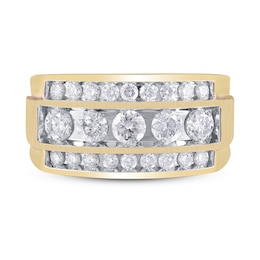 Men's Diamond Anniversary Ring 1-1/2 ct tw Round 14K Yellow Gold