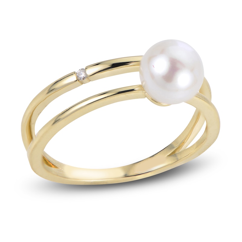 Freshwater Cultured Pearl Ring Diamond Accents 14K Yellow Gold | Jared