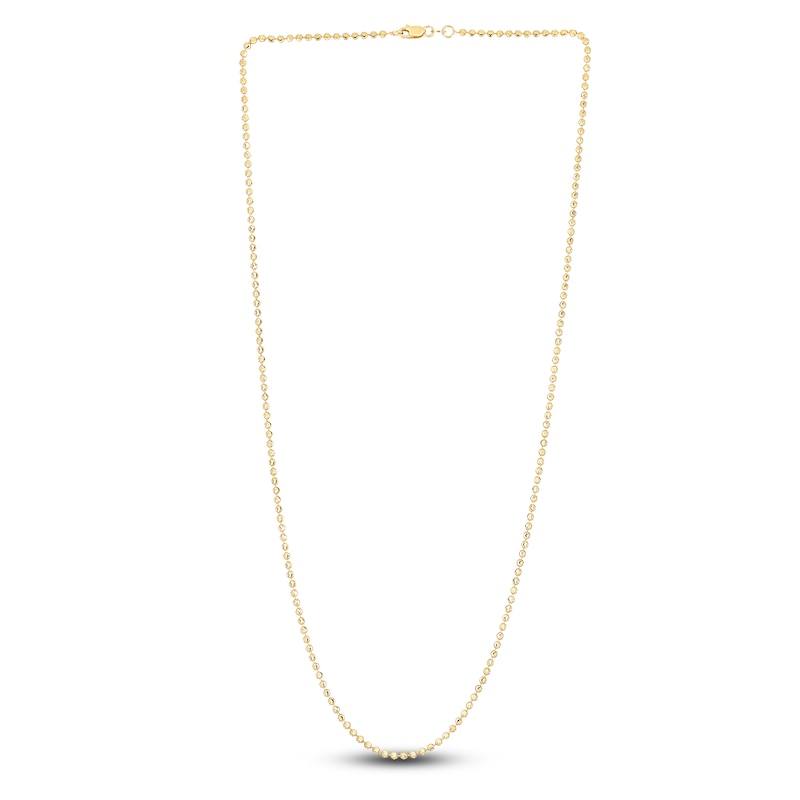 Beaded Chain Necklace 14K Yellow Gold 24" 2.0mm