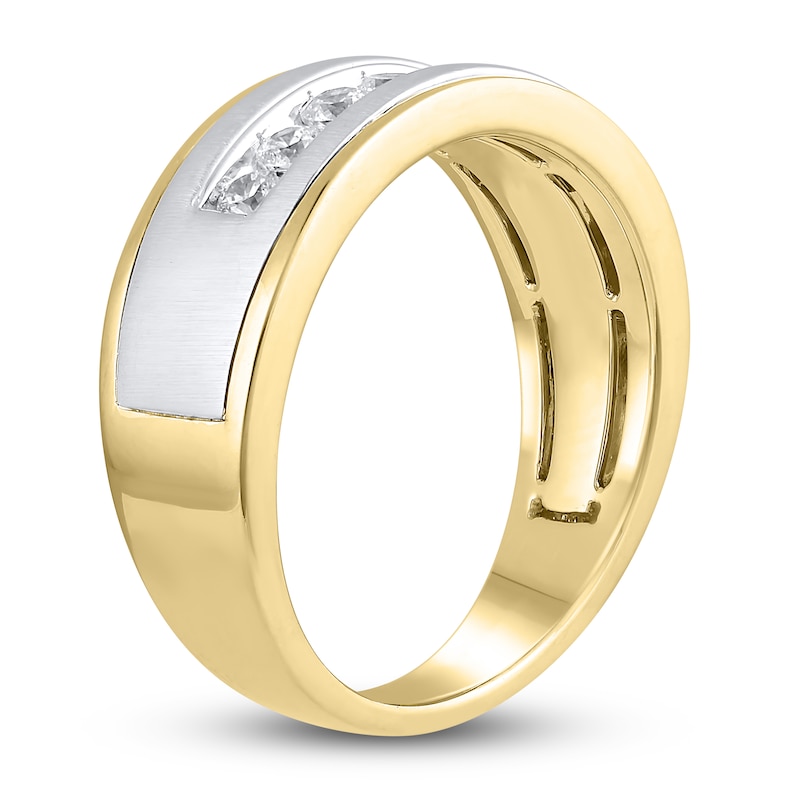 Main Image 2 of Men's Diamond Anniversary Band 1/2 ct tw Round 14K Two-Tone Gold