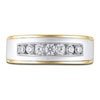 Thumbnail Image 3 of Men's Diamond Anniversary Band 1/2 ct tw Round 14K Two-Tone Gold