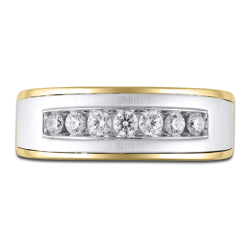 Main Image 3 of Men's Diamond Anniversary Band 1/2 ct tw Round 14K Two-Tone Gold