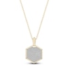 Thumbnail Image 1 of Men's Diamond Hexagon Pendant Necklace 1/2 ct tw Round 14K Yellow Gold 22&quot;