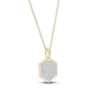 Thumbnail Image 2 of Men's Diamond Hexagon Pendant Necklace 1/2 ct tw Round 14K Yellow Gold 22&quot;