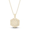 Thumbnail Image 3 of Men's Diamond Hexagon Pendant Necklace 1/2 ct tw Round 14K Yellow Gold 22&quot;