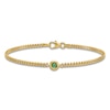 Thumbnail Image 1 of Natural Emerald Curb Bracelet 14K Yellow Gold 7.25&quot;