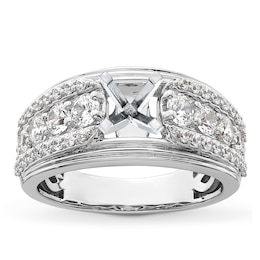 Diamond Engagement Ring Setting 1-1/5 ct tw Round Platinum