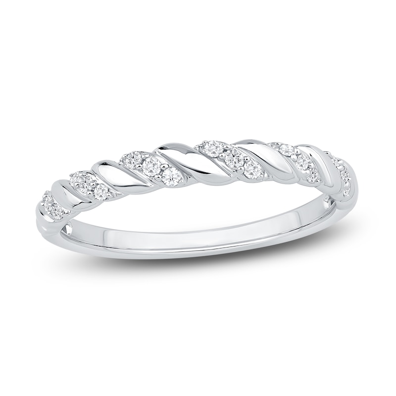 Diamond Twist Anniversary Band 1/10 ct tw 14K White Gold