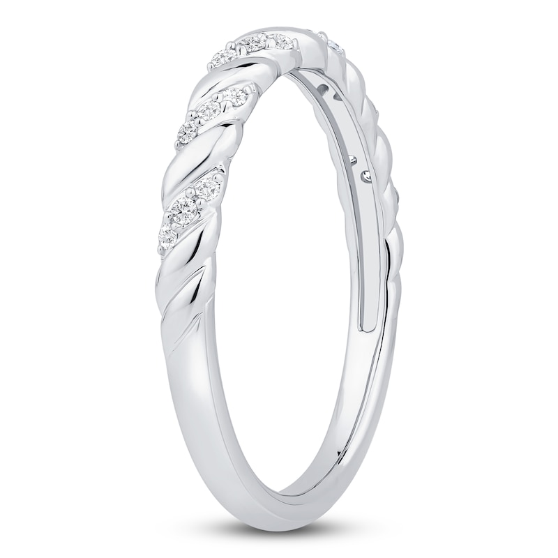 Main Image 2 of Diamond Twist Anniversary Band 1/10 ct tw 14K White Gold