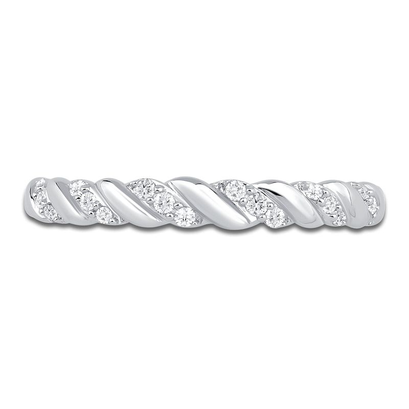 Main Image 3 of Diamond Twist Anniversary Band 1/10 ct tw 14K White Gold