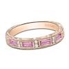 Thumbnail Image 0 of Kirk Kara Natural Pink Sapphire & Diamond Wedding Band 1/20 ct tw 14K Rose Gold